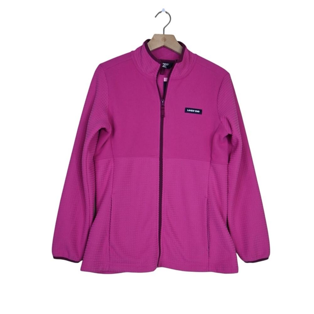Lands' End Womens S Pink Fleece Zip Front Jacket NEW